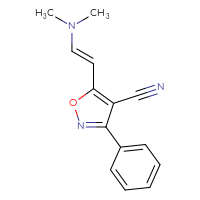 Chemical structure of 5-[(1E)-2-(dimethylamino)ethenyl]-3-phenyl-1,2-oxazole-4-carbonitrile - CSSB00025730455