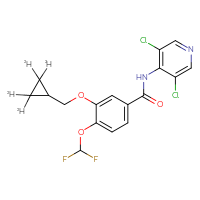 Chemical structure of 3-{[(2,2,3,3-²H₄)cyclopropyl]methoxy}-N-(3,5-dichloropyridin-4-yl)-4-(difluoromethoxy)benzamide - CSSB00159257670