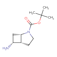 Chemical structure of tert-butyl (1S,5R,6R)-6-amino-2-azabicyclo[3.2.0]heptane-2-carboxylate - CSSB00015882000