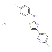 Chemical structure of 4-(6-chloropyridin-3-yl)-N-(4-fluorophenyl)-1,3-thiazol-2-amine hydrochloride - CSSB03624767082
