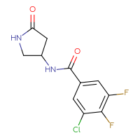 Chemical structure of 3-chloro-4,5-difluoro-N-(5-oxopyrrolidin-3-yl)benzamide - CSSB06494944160