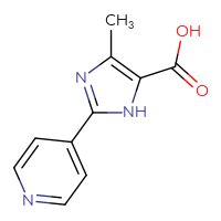 Chemical structure of 4-methyl-2-(pyridin-4-yl)-1H-imidazole-5-carboxylic acid - CSSB00010188698