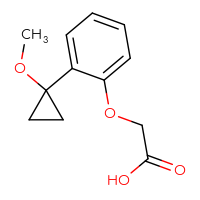 Chemical structure of 2-[2-(1-methoxycyclopropyl)phenoxy]acetic acid - CSSB06453602864