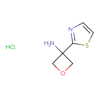 Chemical structure of 3-(1,3-thiazol-2-yl)oxetan-3-amine hydrochloride - CSSB03436548178