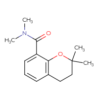 Chemical structure of N,N,2,2-tetramethyl-3,4-dihydro-2H-1-benzopyran-8-carboxamide - CSSB06981064277