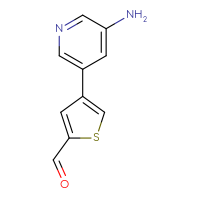 Chemical structure of 4-(5-aminopyridin-3-yl)thiophene-2-carbaldehyde - CSSB06585379942