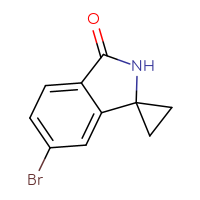 Chemical structure of 6'-bromo-2',3'-dihydrospiro[cyclopropane-1,1'-isoindol]-3'-one - CSSB03551705620