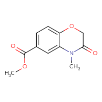 Chemical structure of methyl 4-methyl-3-oxo-3,4-dihydro-2H-1,4-benzoxazine-6-carboxylate - CSSB00010187858