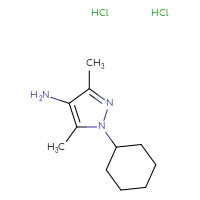 Chemical structure of 1-cyclohexyl-3,5-dimethyl-1H-pyrazol-4-amine dihydrochloride - CSSB21509460488