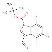 Chemical structure of tert-butyl 4,5,7-trifluoro-3-formyl-1H-indole-1-carboxylate - CSSB21332128916