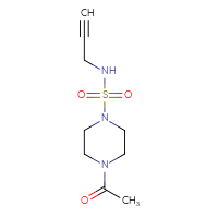 Chemical structure of 4-acetyl-N-(prop-2-yn-1-yl)piperazine-1-sulfonamide - CSSB01994475152