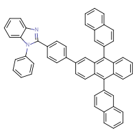 Chemical structure of 2-{4-[9,10-bis(naphthalen-2-yl)anthracen-2-yl]phenyl}-1-phenyl-1H-1,3-benzodiazole - CSSB02125556437