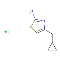Chemical structure of 4-(cyclopropylmethyl)-1,3-thiazol-2-amine hydrochloride - CSSB20620690912