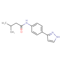 Chemical structure of 3-methyl-N-[4-(1H-pyrazol-3-yl)phenyl]butanamide - CSSB00000412592