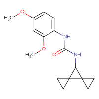 Chemical structure of 1-(2,4-dimethoxyphenyl)-3-{dispiro[2.0.2⁴.1³]heptan-7-yl}urea - CSSB01224501612