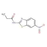 Chemical structure of N-(6-nitro-1,3-benzothiazol-2-yl)propanamide - CSSB00121605878