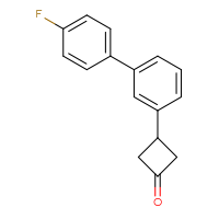 Chemical structure of 3-{4'-fluoro-[1,1'-biphenyl]-3-yl}cyclobutan-1-one - CSSB00020591223
