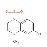 Chemical structure of 6-bromo-4-methyl-1,2,3,4-tetrahydroquinoxaline-1-sulfonyl chloride - CSSB15009472994