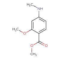 Chemical structure of methyl 2-methoxy-4-(methylamino)benzoate - CSSB00009928702
