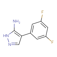 Chemical structure of 4-(3,5-difluorophenyl)-1H-pyrazol-5-amine - CSSB00102706243
