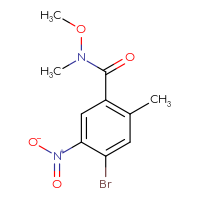Chemical structure of 4-bromo-N-methoxy-N,2-dimethyl-5-nitrobenzamide - CSSB21151593850