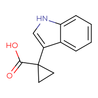 Chemical structure of 1-(1H-indol-3-yl)cyclopropane-1-carboxylic acid - CSSB00010298542