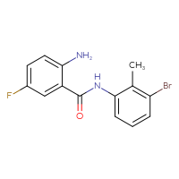 Chemical structure of 2-amino-N-(3-bromo-2-methylphenyl)-5-fluorobenzamide - CSSB00055158164