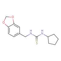 Chemical structure of 3-[(2H-1,3-benzodioxol-5-yl)methyl]-1-cyclopentylthiourea - CSSB00030924622