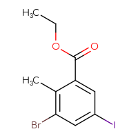 Chemical structure of ethyl 3-bromo-5-iodo-2-methylbenzoate - CSSB00012569201