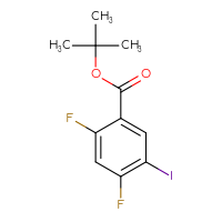 Chemical structure of tert-butyl 2,4-difluoro-5-iodobenzoate - CSSB00020587789