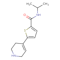 Chemical structure of N-(propan-2-yl)-5-(1,2,3,6-tetrahydropyridin-4-yl)thiophene-2-carboxamide - CSSB06586555264