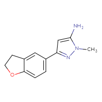 Chemical structure of 3-(2,3-dihydro-1-benzofuran-5-yl)-1-methyl-1H-pyrazol-5-amine - CSSB00005613344