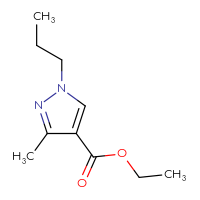 Chemical structure of ethyl 3-methyl-1-propyl-1H-pyrazole-4-carboxylate - CSSB00039833441