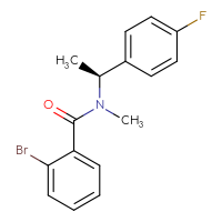 Chemical structure of 2-bromo-N-[(1S)-1-(4-fluorophenyl)ethyl]-N-methylbenzamide - CSSB06600366945