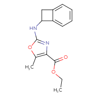 Chemical structure of ethyl 2-({bicyclo[4.2.0]octa-1,3,5-trien-7-yl}amino)-5-methyl-1,3-oxazole-4-carboxylate - CSSB01694427139