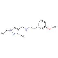 Chemical structure of [(1-ethyl-3-methyl-1H-pyrazol-4-yl)methyl][2-(3-methoxyphenyl)ethyl]amine - CSSB00015199260