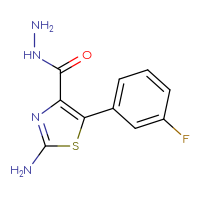 Chemical structure of 2-amino-5-(3-fluorophenyl)-1,3-thiazole-4-carbohydrazide - CSSB00020611409