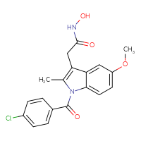 Chemical structure of 2-[1-(4-chlorobenzoyl)-5-methoxy-2-methyl-1H-indol-3-yl]-N-hydroxyacetamide - CSSB00020678004