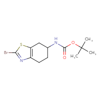 Chemical structure of tert-butyl N-(2-bromo-4,5,6,7-tetrahydro-1,3-benzothiazol-6-yl)carbamate - CSSB00010175443