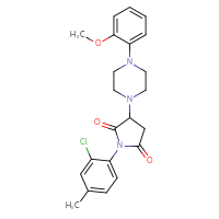 Chemical structure of 1-(2-chloro-4-methylphenyl)-3-[4-(2-methoxyphenyl)piperazin-1-yl]pyrrolidine-2,5-dione - CSSB00121689111