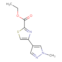 Chemical structure of ethyl 4-(1-methyl-1H-pyrazol-4-yl)-1,3-thiazole-2-carboxylate - CSSB00011551105