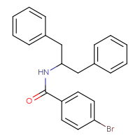 Chemical structure of 4-bromo-N-(1,3-diphenylpropan-2-yl)benzamide - CSSB06487129179
