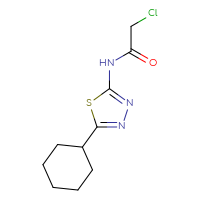 Chemical structure of 2-chloro-N-(5-cyclohexyl-1,3,4-thiadiazol-2-yl)acetamide - CSSB00000048829