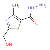 Chemical structure of 2-(hydroxymethyl)-4-methyl-1,3-thiazole-5-carbohydrazide - CSSB07139527111