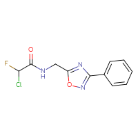 Chemical structure of 2-chloro-2-fluoro-N-[(3-phenyl-1,2,4-oxadiazol-5-yl)methyl]acetamide - CSSB21332117262