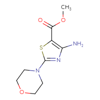 Chemical structure of methyl 4-amino-2-(morpholin-4-yl)-1,3-thiazole-5-carboxylate - CSSB00000342935