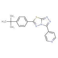 Chemical structure of 4-[6-(4-tert-butylphenyl)-[1,2,4]triazolo[3,4-b][1,3,4]thiadiazol-3-yl]pyridine - CSSB00121638279