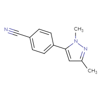Chemical structure of 4-(1,3-dimethyl-1H-pyrazol-5-yl)benzonitrile - CSSB00043085276