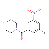 Chemical structure of 1-(3-bromo-5-nitrobenzoyl)piperazine - CSSB00001676096