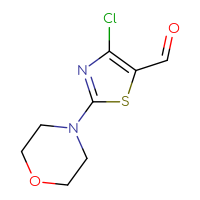 Chemical structure of 4-chloro-2-(morpholin-4-yl)-1,3-thiazole-5-carbaldehyde - CSSB00011210049